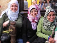 Three girls, souk, Cairo