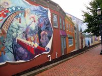 Mural of Red Bank in Riverside Gardens Park, boldlygosolo 